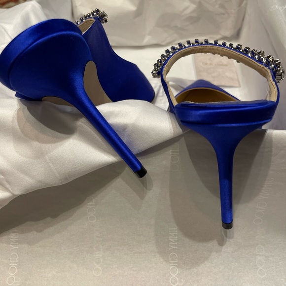 ❌SOLD OUT❌Jimmy Choo Royal Blue Bing 100 Pumps Size 37.5 - Picture 3 of 5